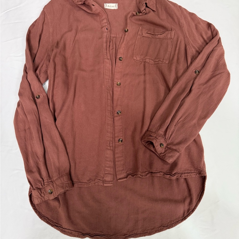 Altar'd State Terracotta Button-Up Blouse